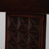 Set of 8 wooden chairs, Breton work from the 1940s.