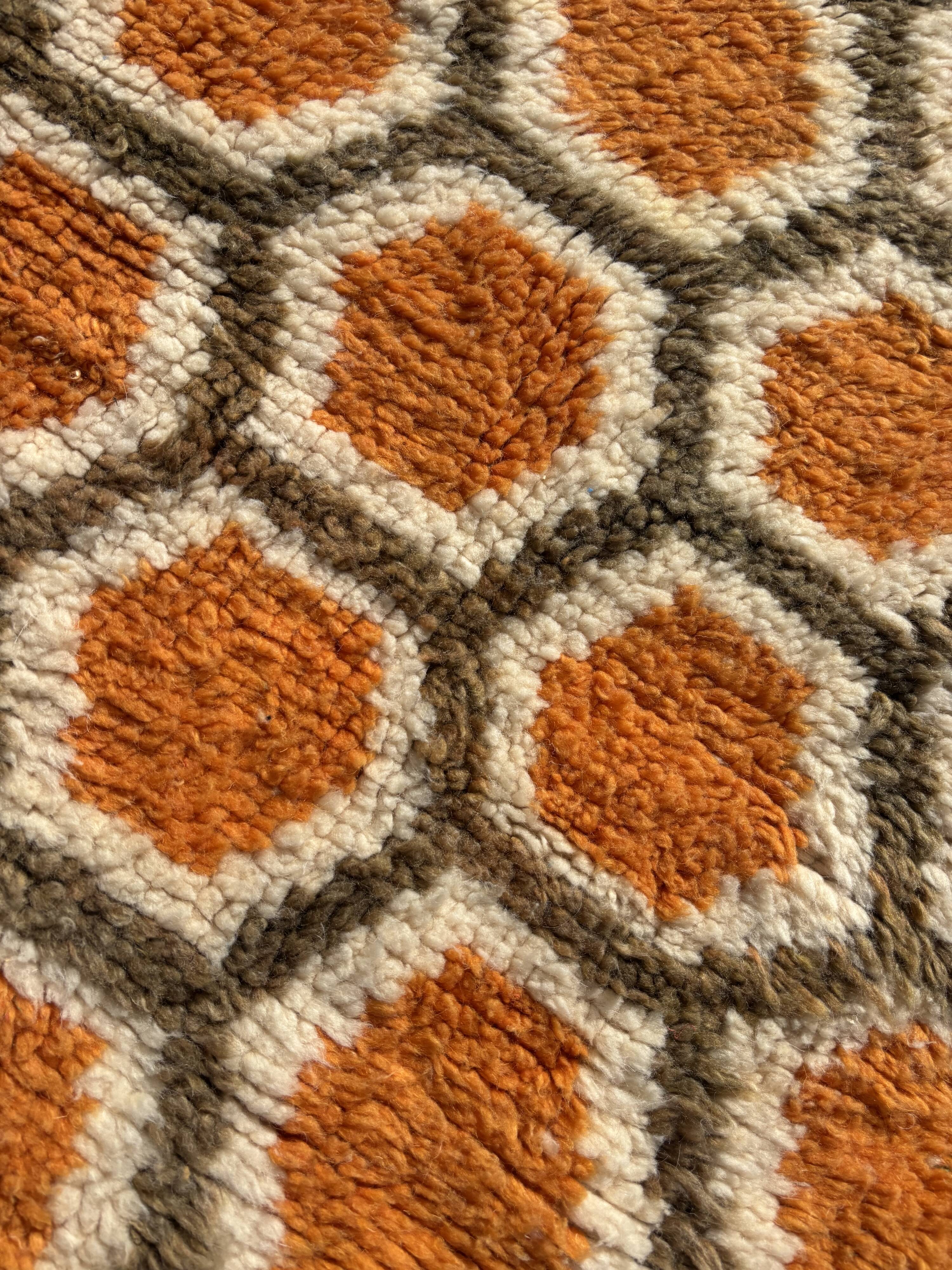 Moroccan Berber rug in orange wool