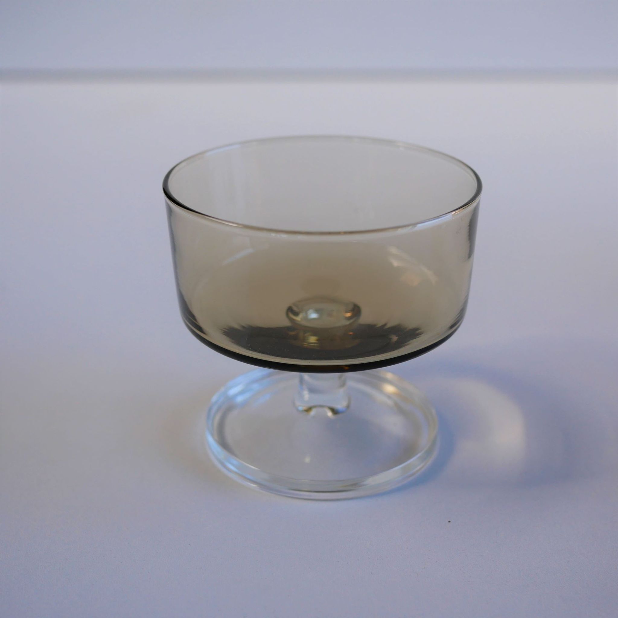 Set of 6 glasses vintage smoked glass model "Sweden" by Luminarc