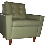 Mid century leather lounge chair after Florence Knoll, 1950s-60s