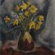 Huile sur panneau a corbeau ou cozbeau nature morte au bouquet de fleurs
