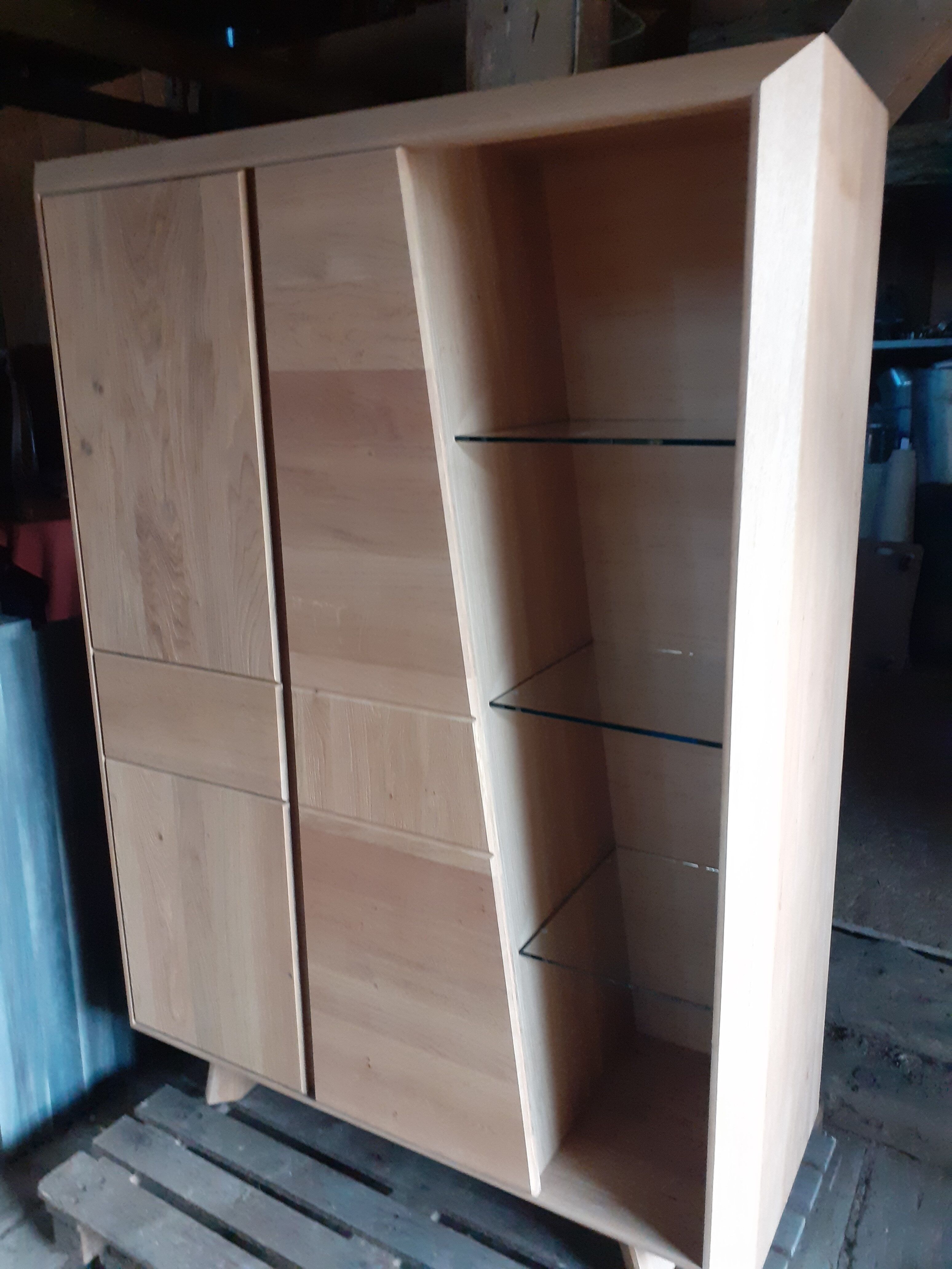 Kalamata solid oak display cabinet