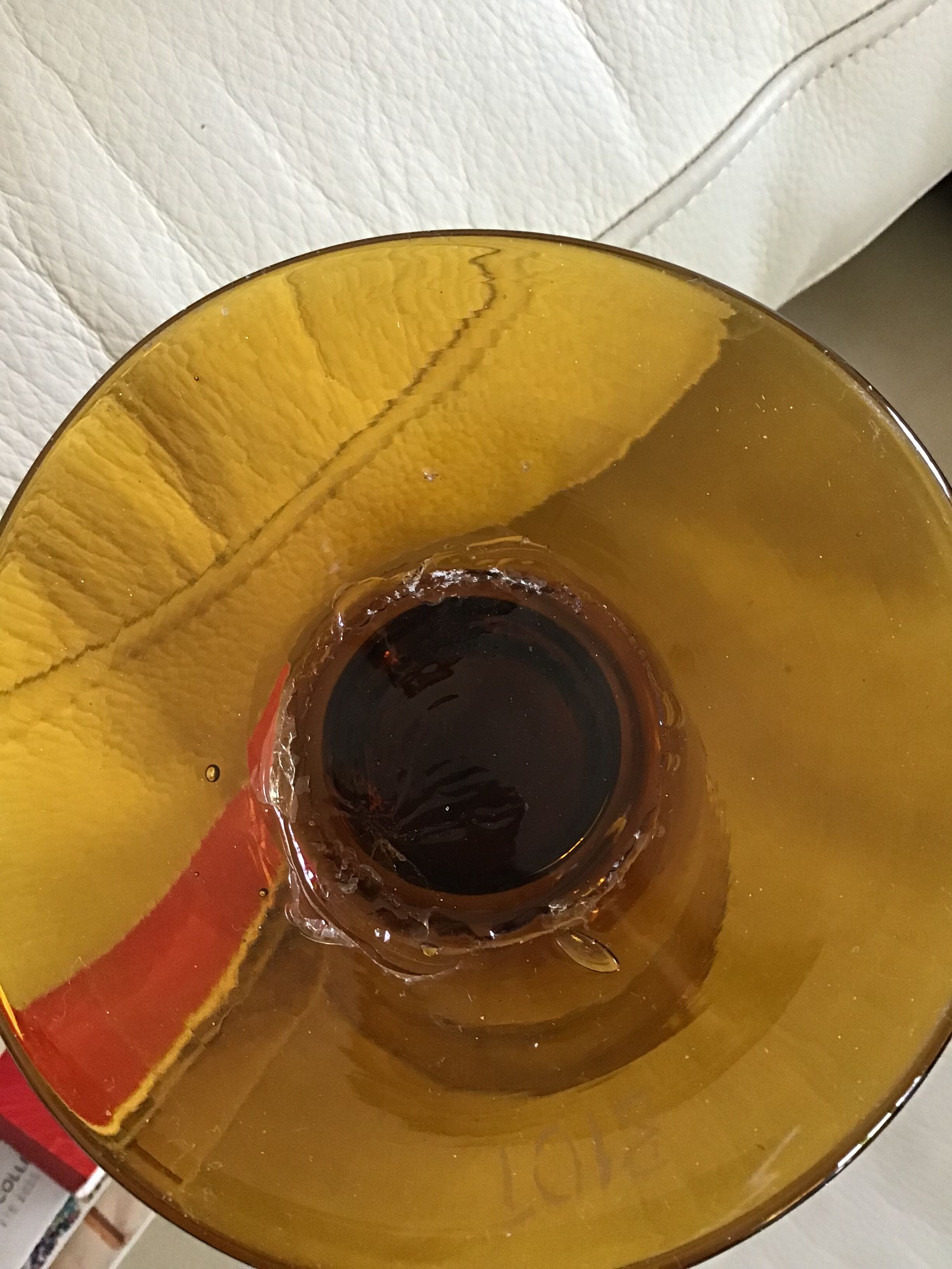 Bubble glass vase and breath of the famous glassworks of Biot sign