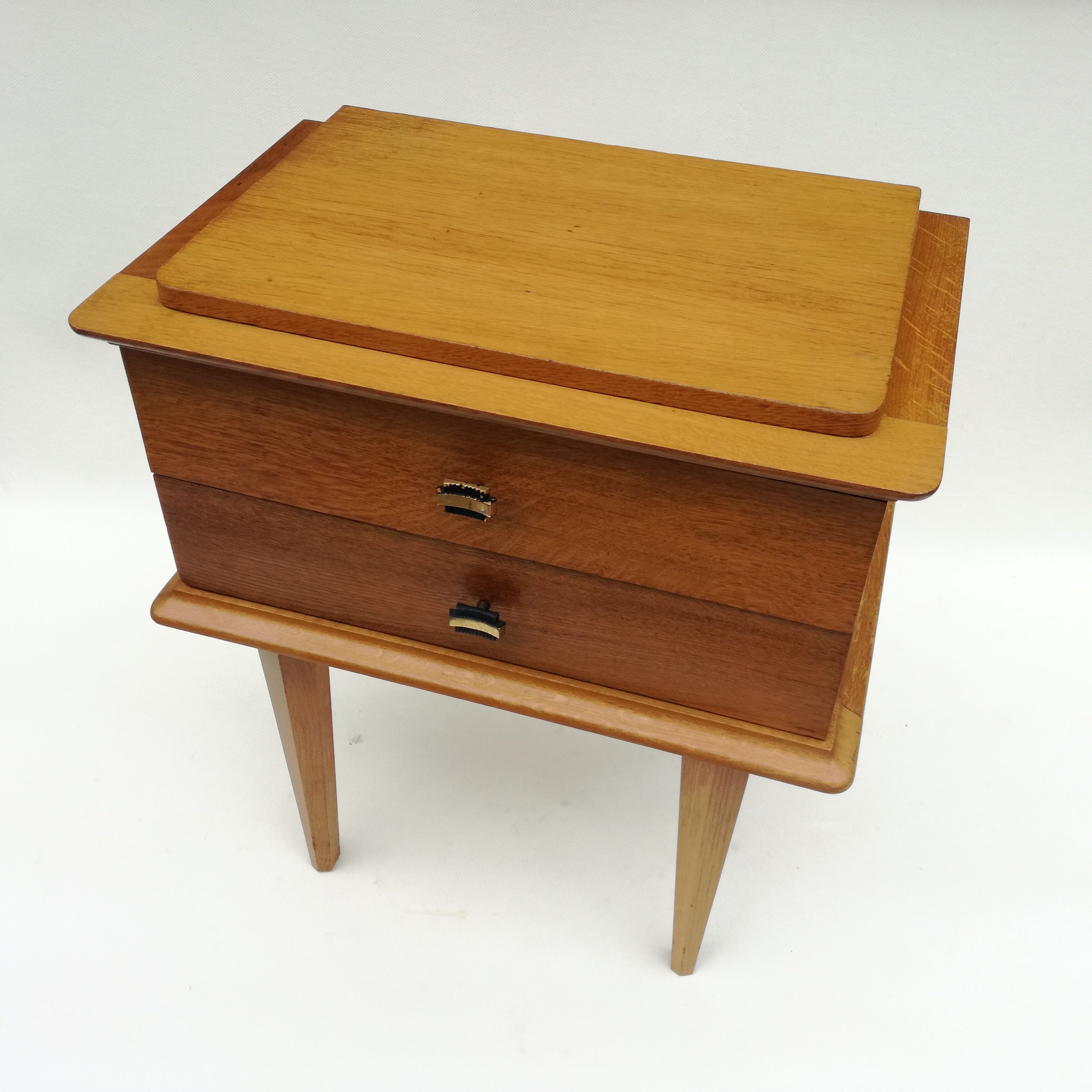 French wooden bedside 1950