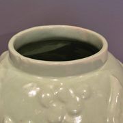 Grand vase en faïence à glaçure céladon/vert, suédois moderne