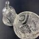 Large covered pear-shaped jar in Bohemian cut crystal