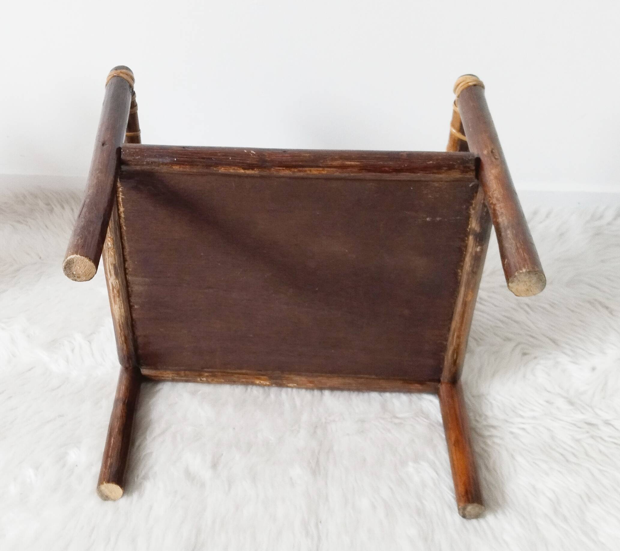 Vintage rattan children's armchair