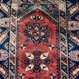 Vintage Turkish Tribal Rug veg dye 220x132 cm Turkish Carpet Red, Blue, Green