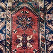 Vintage Turkish Tribal Rug veg dye 220x132 cm Turkish Carpet Red, Blue, Green
