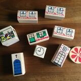 41 coloured wooden blocks for construction