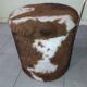 Chaise + pouf moumoute orange vache brun blanc vintage