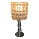 Table lamp foot glass & diamond plastic lampshade Vintage 50-60
