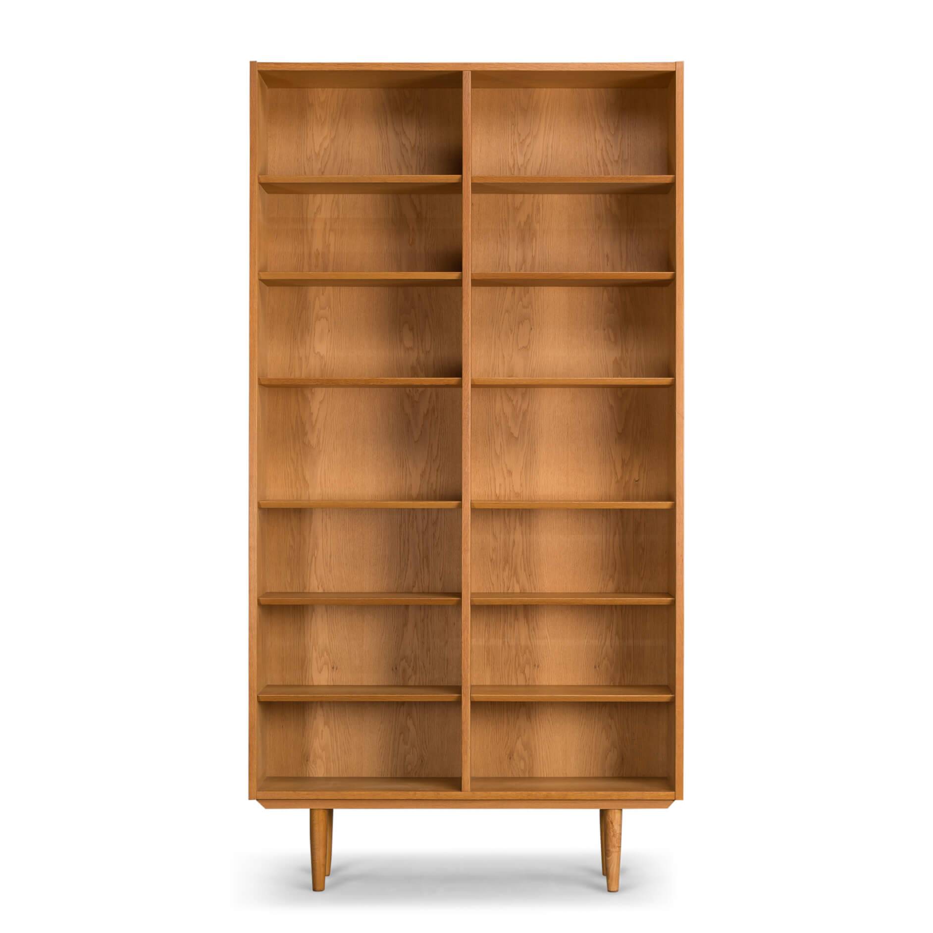 Danish High oak bookcase by Hundebad & Co, 1960s