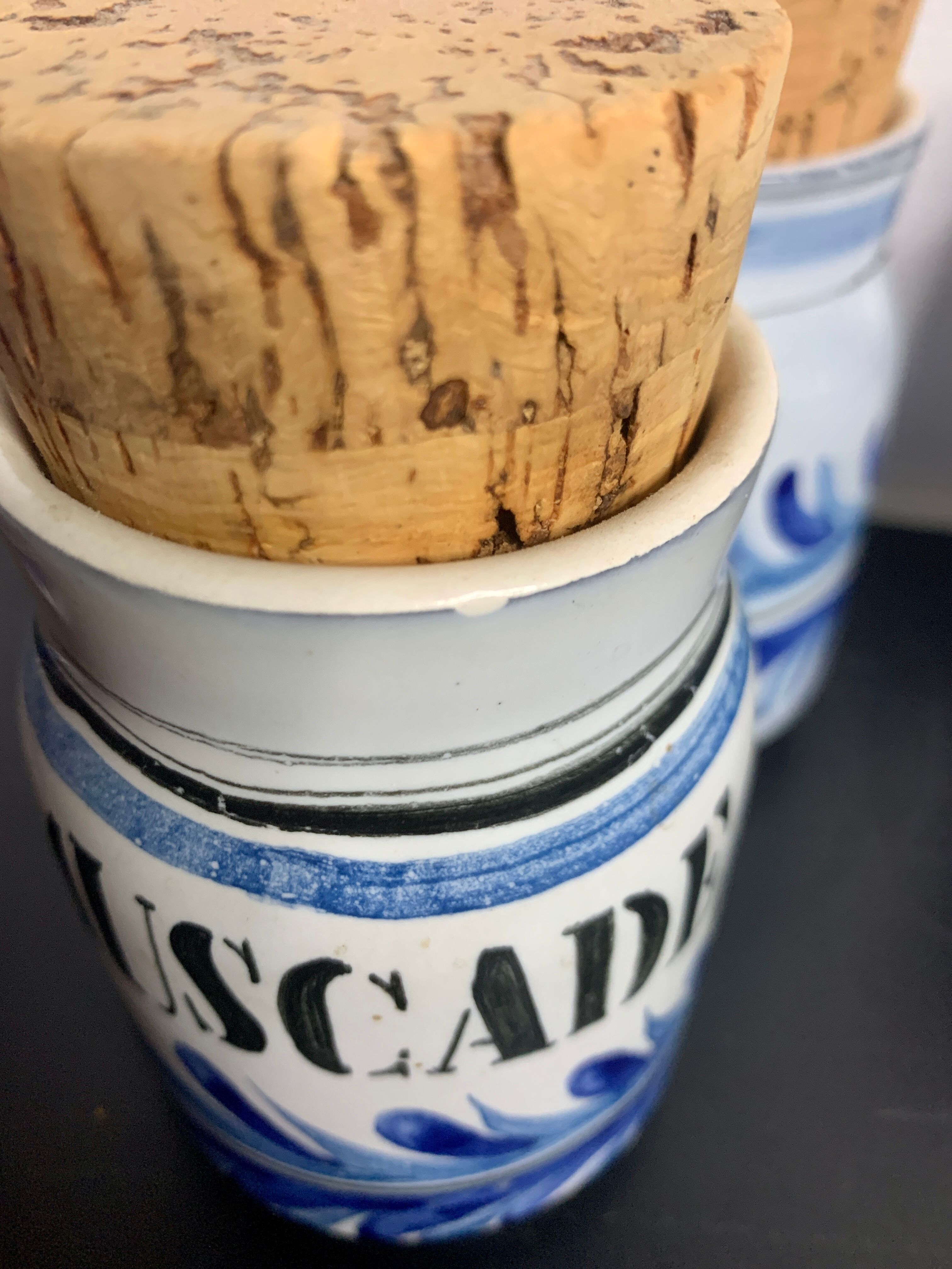 Set of 8 ceramic spice pots by Roger Capron