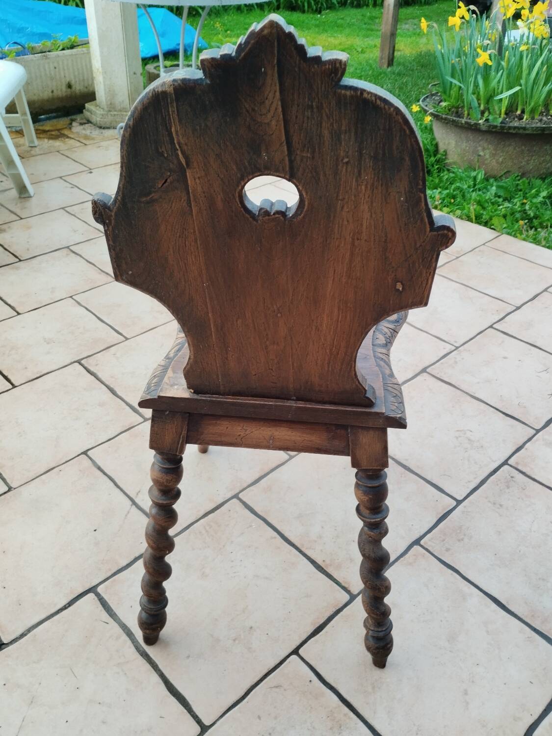 Pair of old Alsatian brutalist chairs
