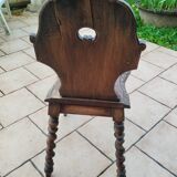 Paire de chaises brutaliste alsaciennes ancienne