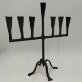 Brutalized wrought iron candle holder