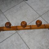 Antique turned wood coat rack imitation bamboo