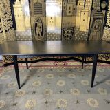 Scandinavian dining table in blackened wood Napoleon III