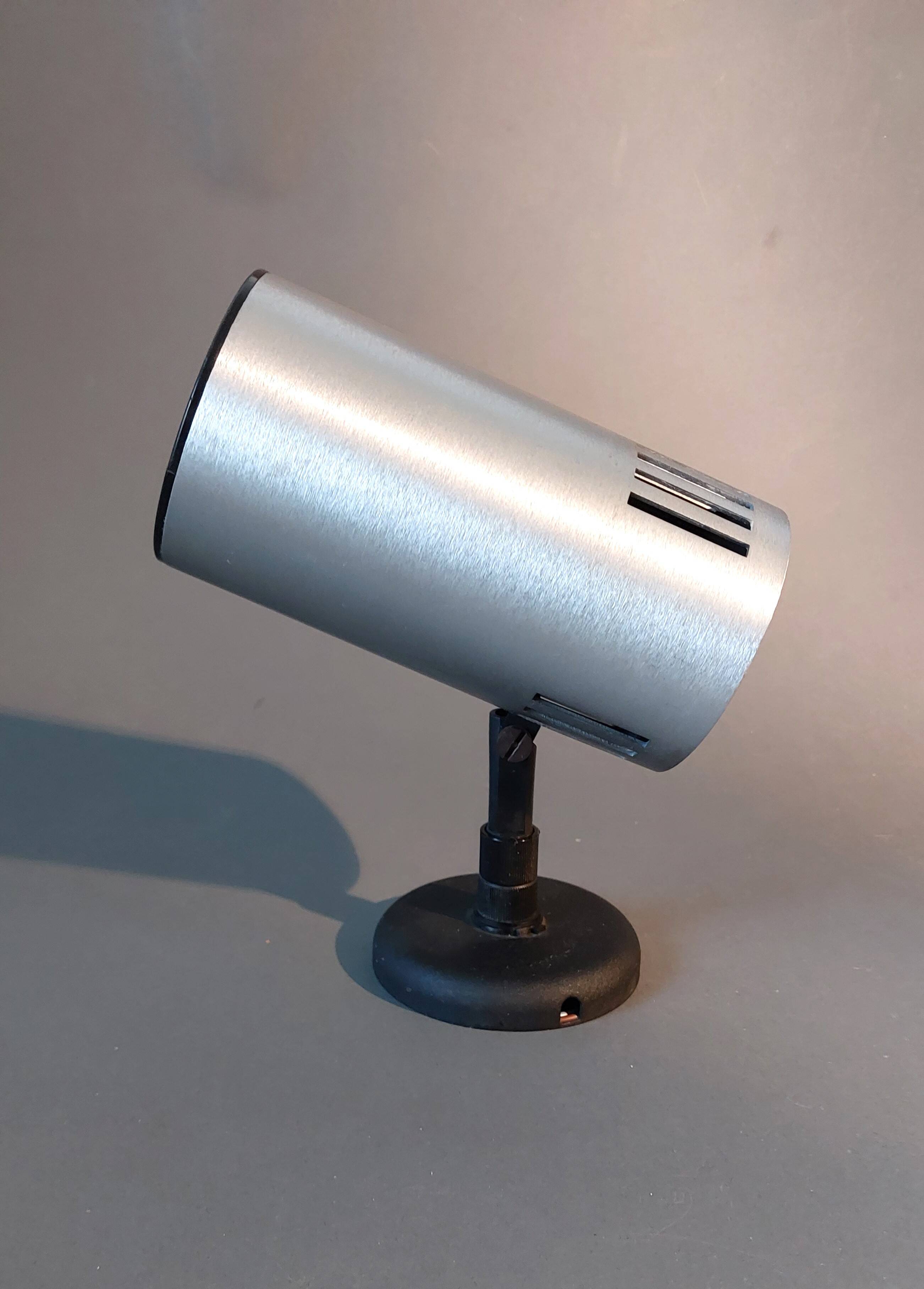 Adjustable brushed aluminum wall lamp by Lita, France 1960/1970.