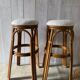 Paire de tabourets rotin