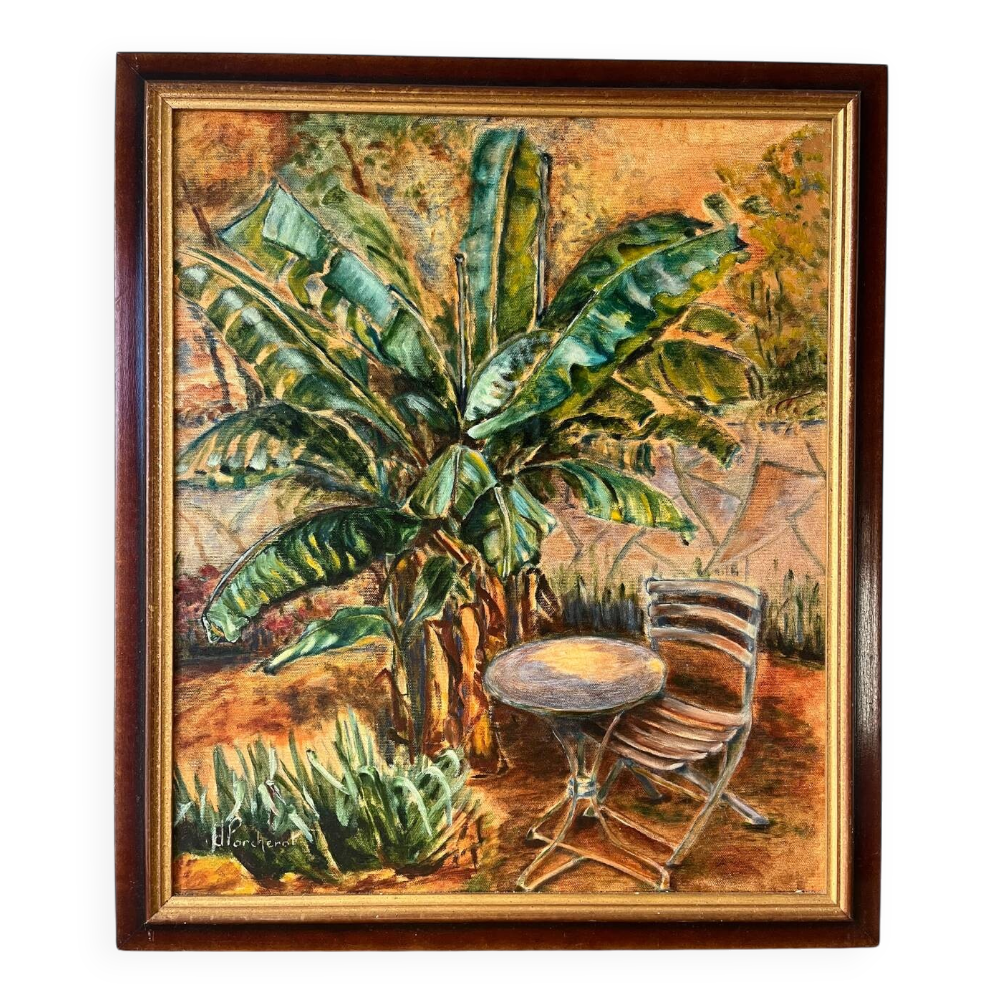 Banana trees on Rue du Havre, signed, 1988