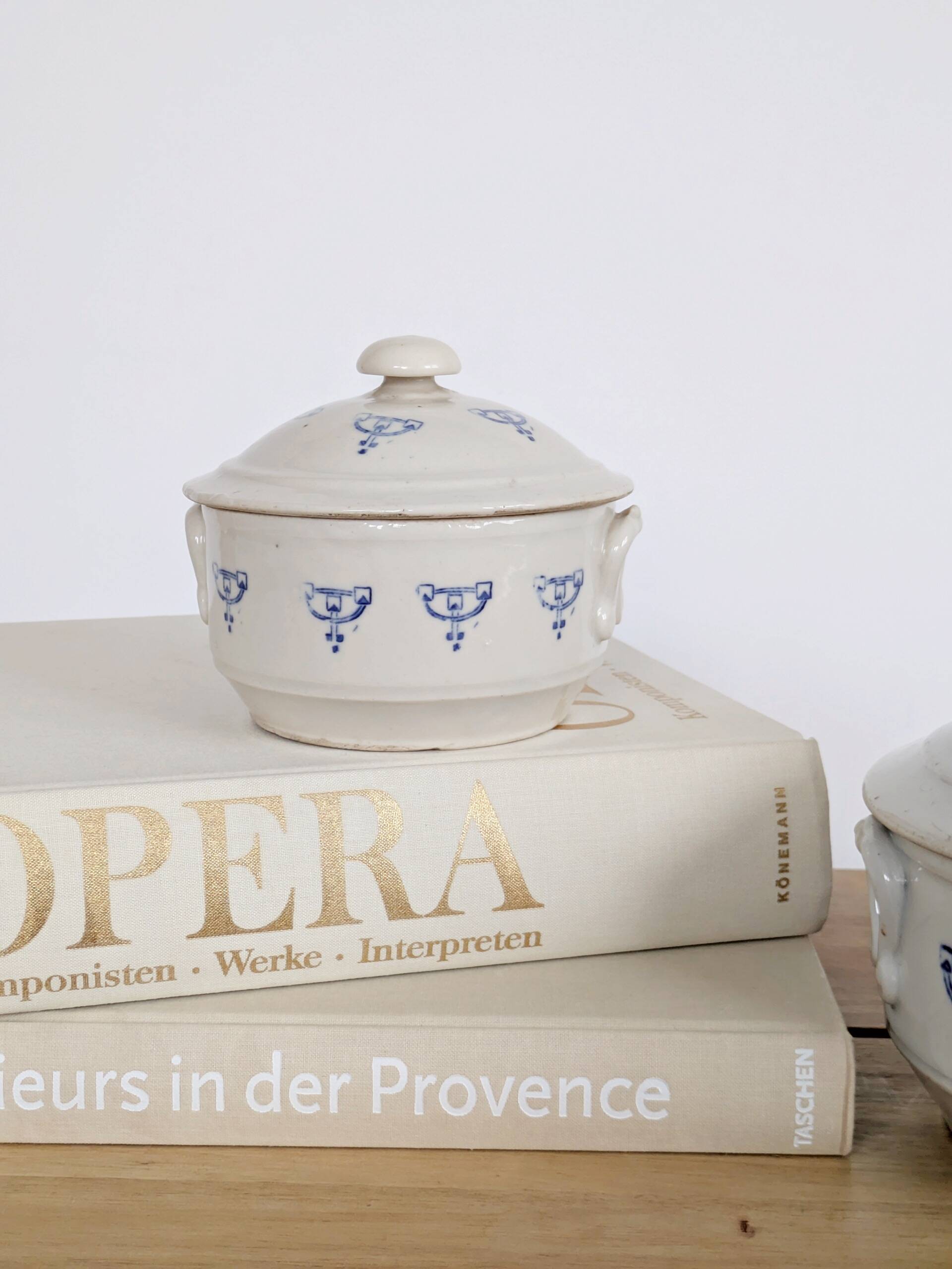 Set of 2 vintage ceramic terrines from Saint-Uze, Art Deco.