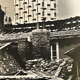 Photograph black and white silver print circa 1970 architecture