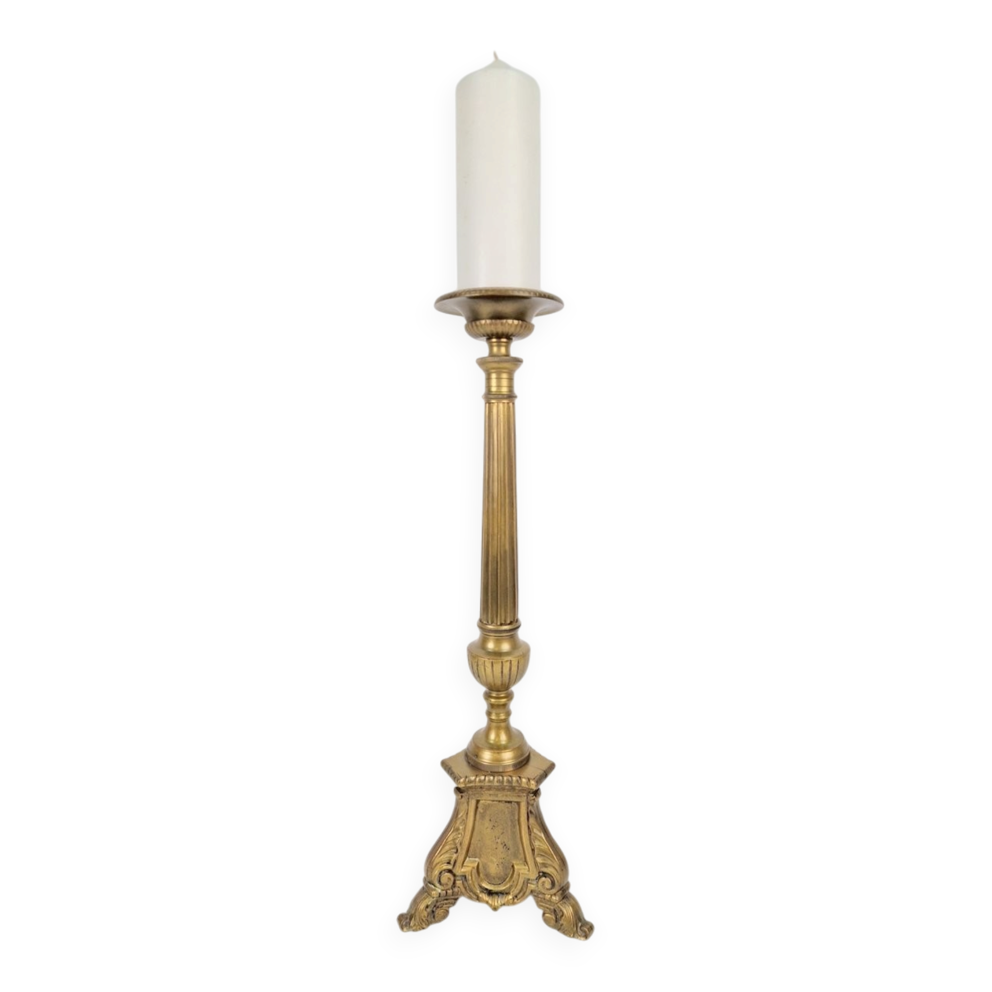 Large 19th Century Copper Church Candle Holder, France