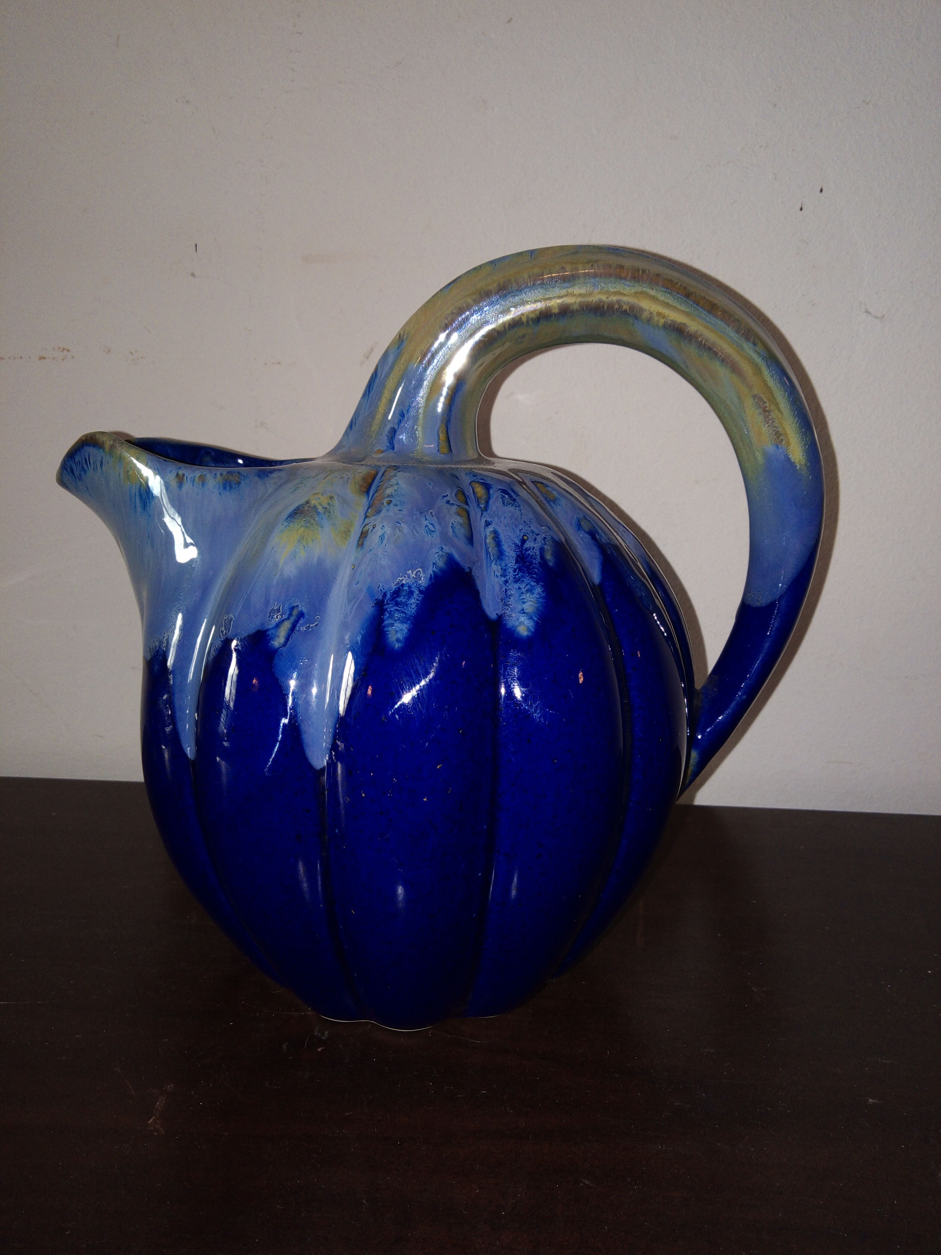 Old pumpkin-shaped jug signed Alpho 199 Art Deco period 1920 1930