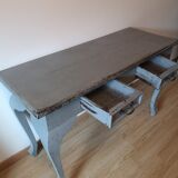Console en teck vintage grise
