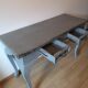 Console en teck vintage grise
