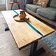 Solid oak epoxy coffee table
