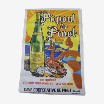 Affiche Picpoul de Pinet vintage