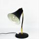 Lamp applies black metal and brass pot 1950