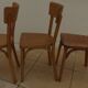 6 vintage Baumann wooden bistro chairs in their patina