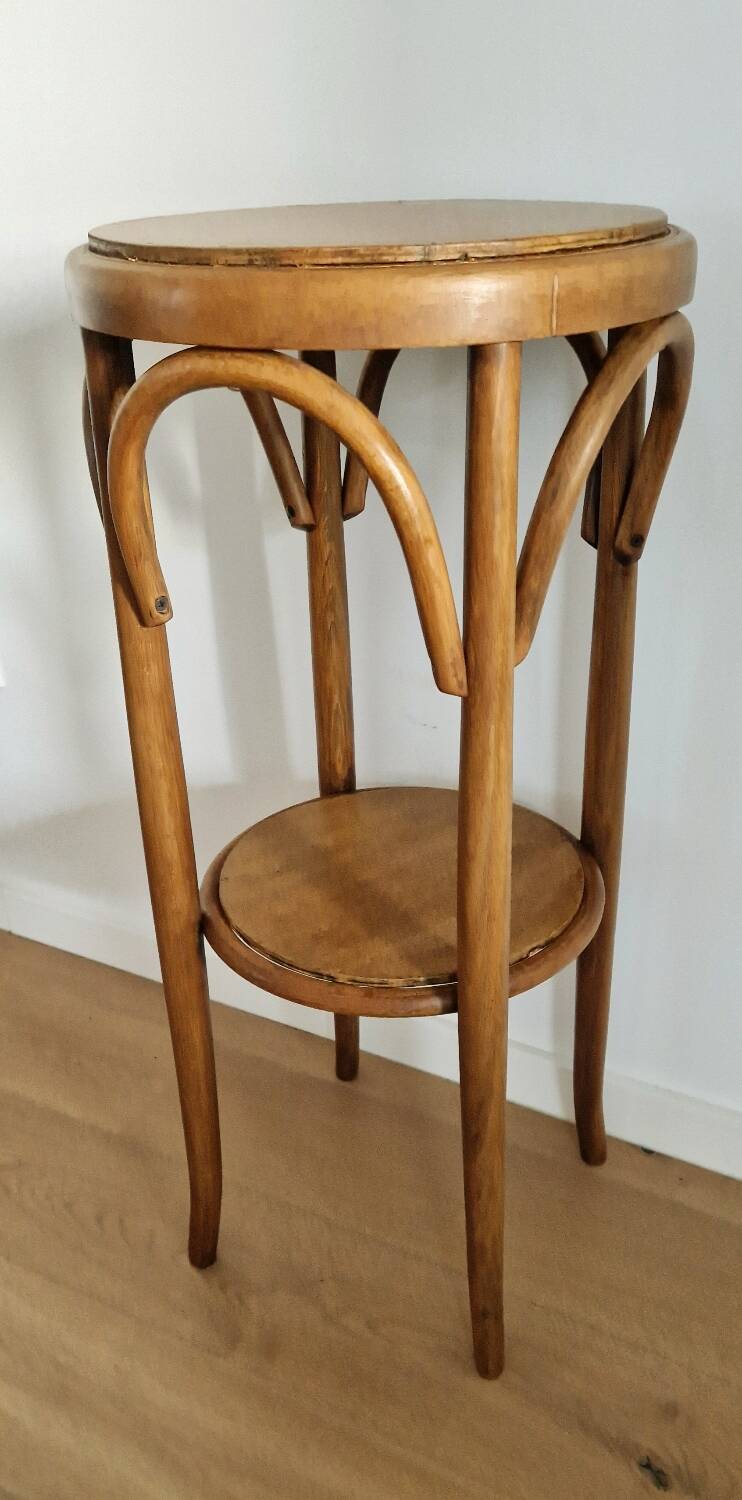 1940s curved wood side table