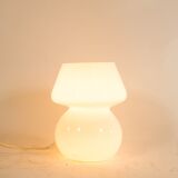 Lampe champignon classique verre opalin blanc années 80