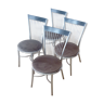 Bistro chairs stainless steel, velvet, wood