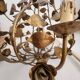 Chandelier hand-forged Hollywood Regency rose leaf decorations