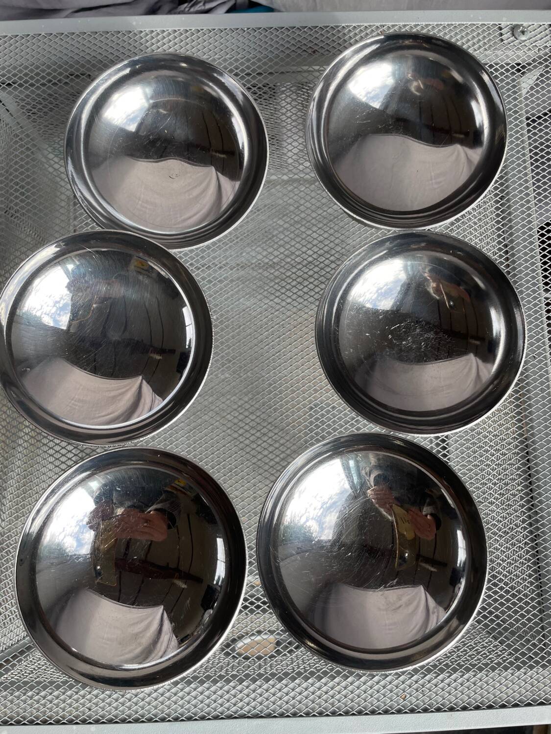 6 coupes à glace en inox vintage