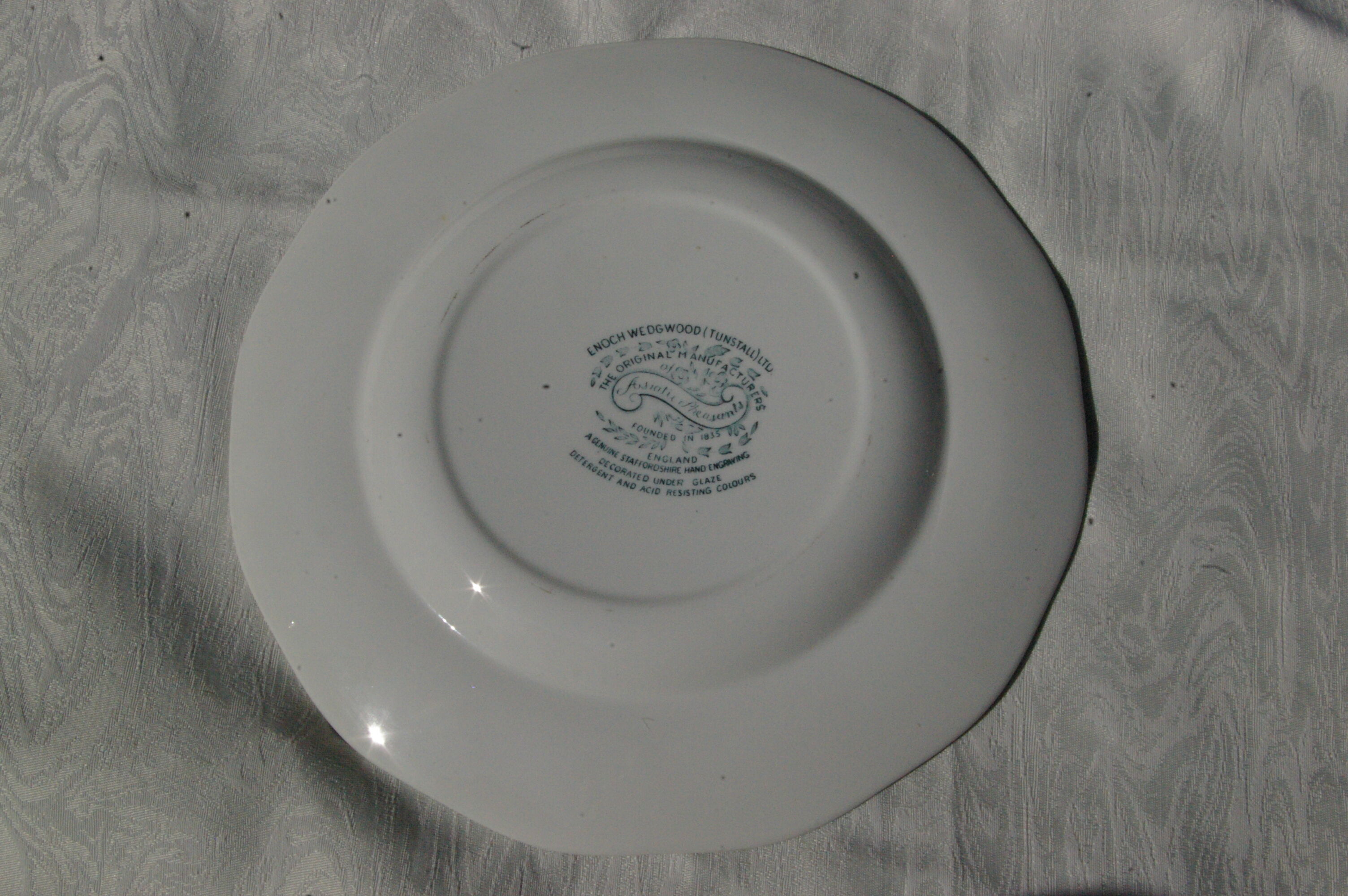 6 Flat Plates - Enoch Wedgwood (Tunstall) Ltd - Asiatic Pheasants Blue