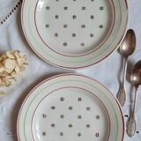Old mismatched earthenware dessert plates