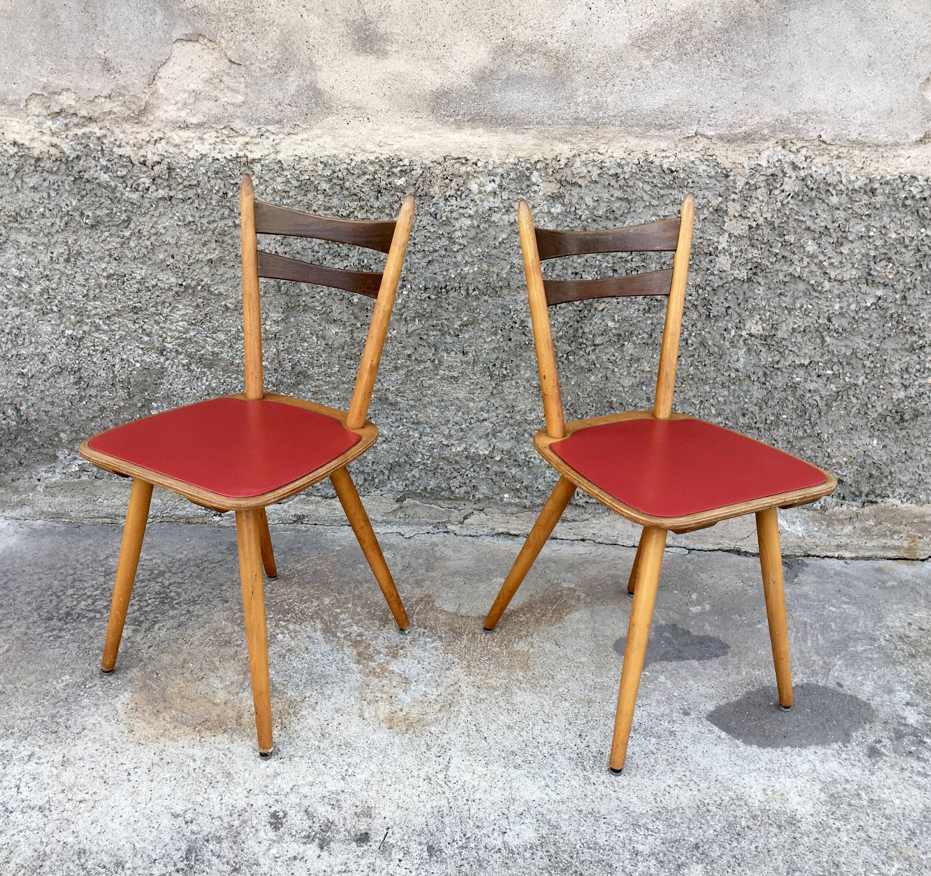 Pair of chairs bistro brasserie vintage Scandinave colorful cake LEGRAND DESIGN