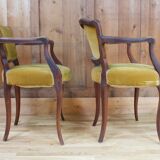 Paire de fauteuils bridge style louis xv, xxe siècle