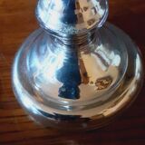 Pair Of Old Candlesticks In Eglomized/Mercurized Glass