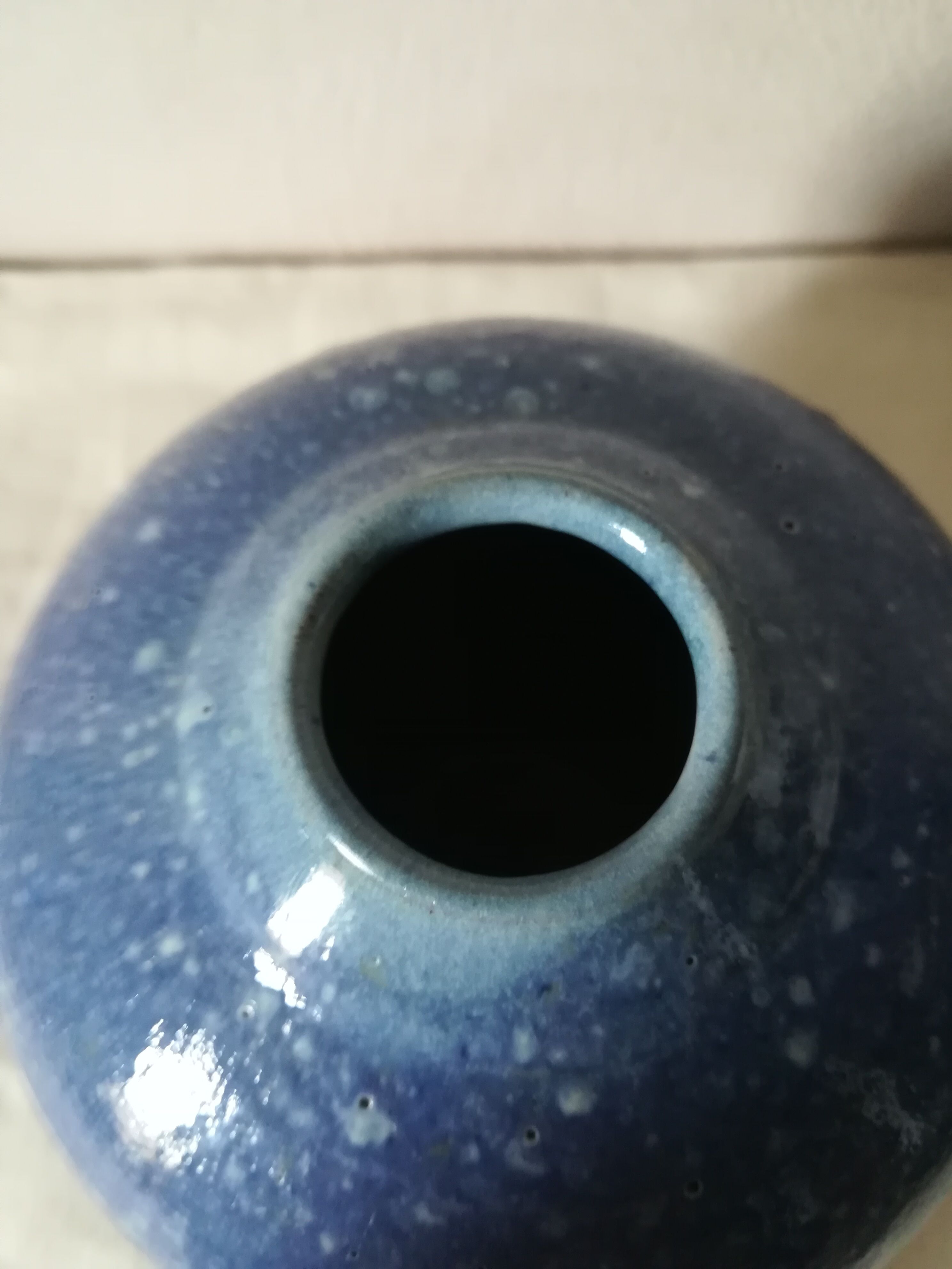 Blue ball vase
