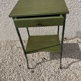 Iron and green wood bedside