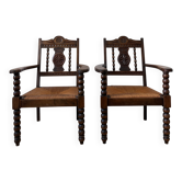 Pair of armchairs in the style of Charles Dudouyt 1940