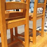 3 solid oak chairs